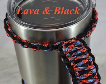 Lava & Black Paracord Tumbler Handle: 30 Oz Yeti, Ozark Trail