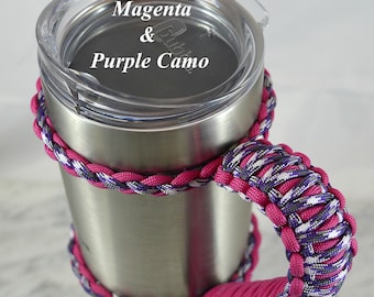 Paracord Tumbler Handle: 30 Oz. Yeti, Ozark, Bubba Cup - Reversible Design