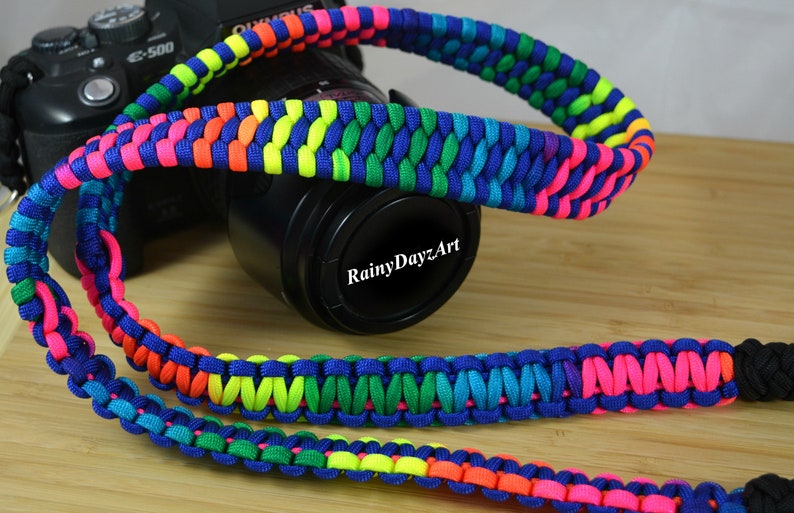 Paracord Camera Strap Camera Neck Strap Rainbow Camera Etsy