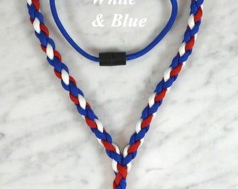 Paracord ID Badge Holder Lanyard, Teacher Lanyard, Team Colors Available