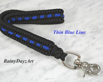 Thin Blue Line Paracord Dog Traffic Leash: Short, Durable Lead