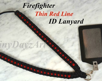 Thin Line Paracord Lanyards: Police ID Badge Holder
