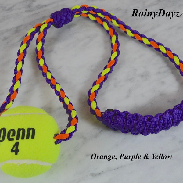 Paracord Dog Toy With Tennis Ball, Tug Toy For Dogs, Dog Tug Toy, Dog Accessories