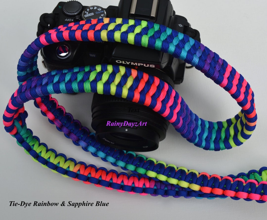 Paracord Camera Strap, Camera Neck Strap, Rainbow Camera Strap, DSLR ...