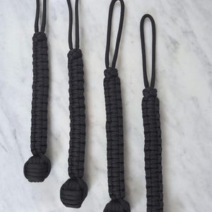 Set Of Four Paracord Dog Retrieval Aids, Drawer Pulls, Solid Color Mobility Aids