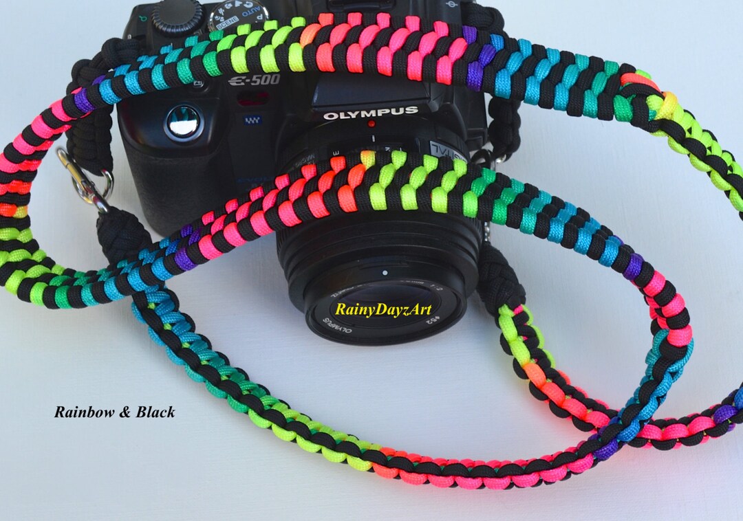 Paracord Camera Strap Camera Neck Strap Rainbow Camera - Etsy