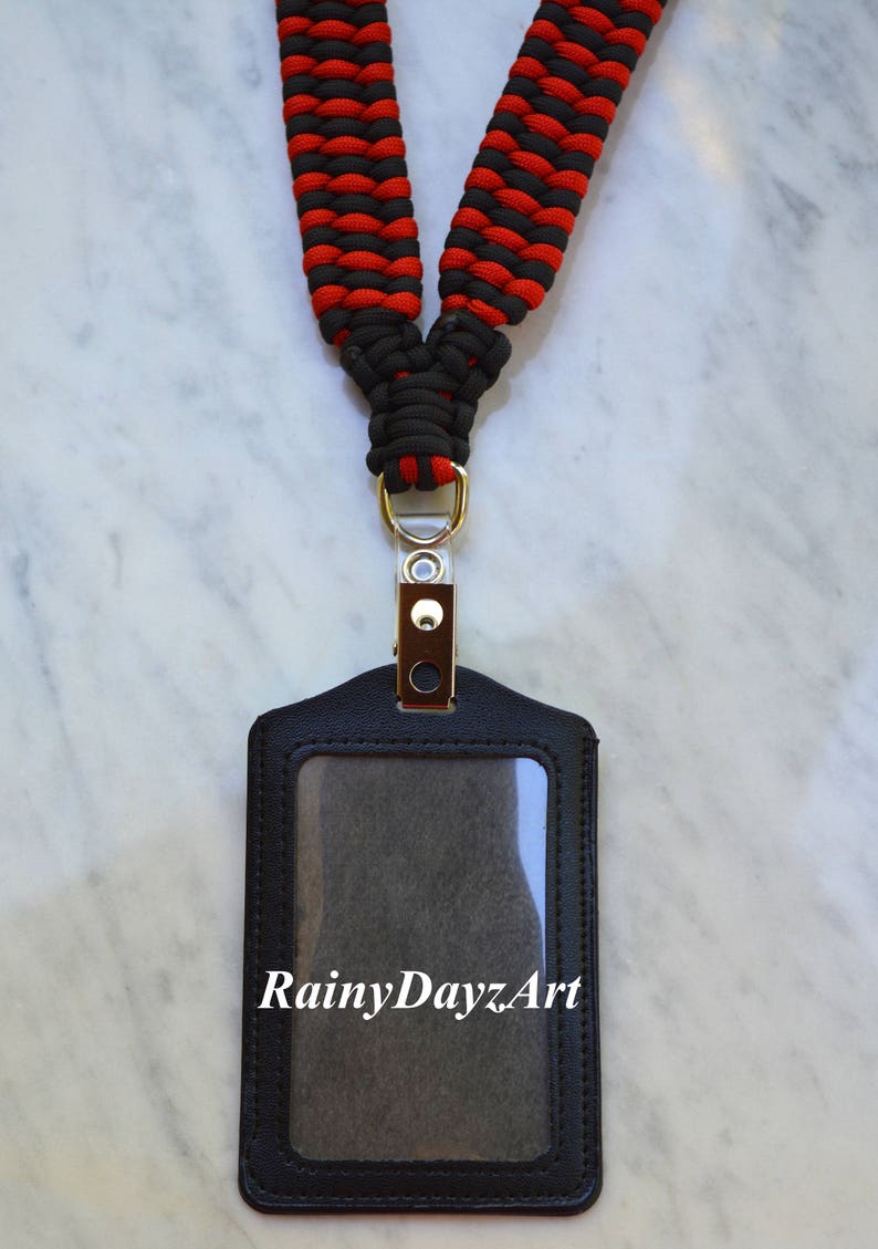 Paracord Lanyard Teacher ID Lanyard Badge Holder Lanyard Etsy