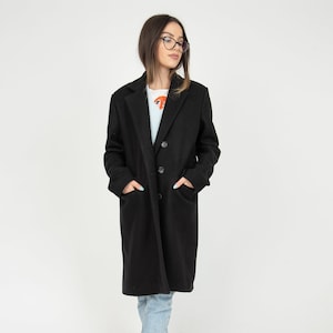 Oversize Long Wool Coat/Winter Cape Coat/Cashmere Wool Coat/Winter Cape Coat/Plus Size Coat/Black Wool Coat/Women&#39;s Jacket/Wool Jacket/F2297