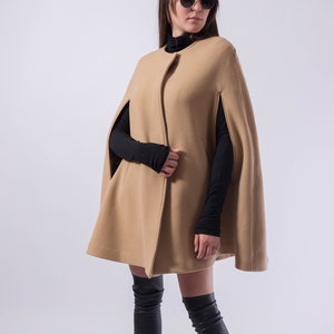 YUNY Womens Stand Collar Fall Winter Hooded Fashion Poncho Coat Jacket Camel L YUNY Womens Stand Collar Fall Winter Hooded Fashion Poncho Coat Jacket Camel L