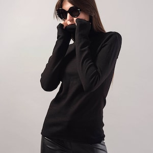 black long sleeve dressy top