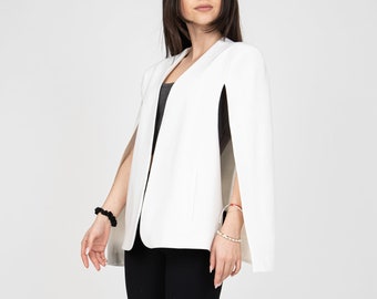 White Cape Coat/jacket for Women/handmade Cape/cape Jacket/fashion