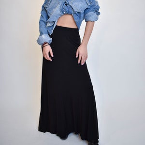 Black Maxi Skirt/Black Long Skirt/Elastic Maxi Skirt/High-Low Waist Long Skirt/Fashion Skirt/Black Maxi Skirt/High Waist Long Skirt/F1913