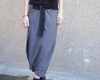 Draped Pants/Loose Skirt Pants/Khaki Harem Pants/Drop Crotch Pants/XXL Skirt/Loose Pants/Extravagant Pants/Tapered Pants/Wrapped Pants/F1673