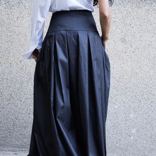 Lovely Black Long Maxi Skirt/high or Low Waist Skirt/long | Etsy
