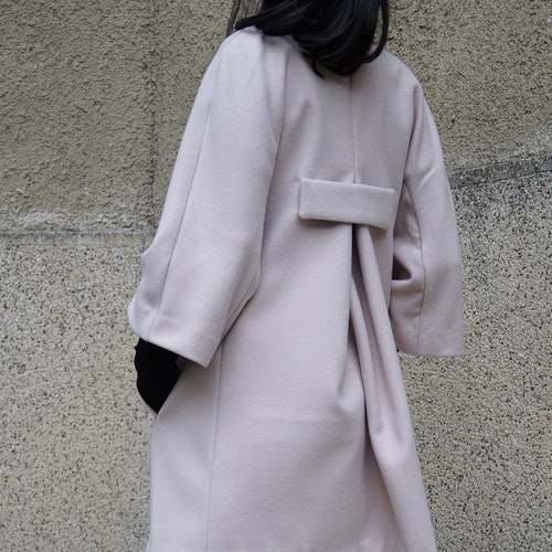 Handmade Wool Coat/Winter Coat/Cashmere Wool Coat/Long Sleeve Trench Coat/Handmade Extravagant Coat/Casual Coat by FloAtelier/F1535