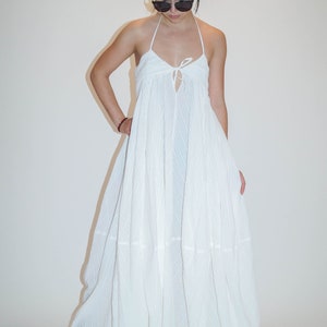 XXL XXXL Dress/Summer Long Dress/White Kaftan/Asymmetrical Tunic/Maxi Dress/Backless Dress/Casual Tunic/Handmade Party Dress/White Top/F1869