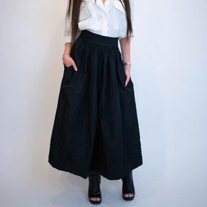 Lovely Black Long Maxi Skirt/High Waist Skirt/Jacquard Taffeta Skirt/Handmade Skirt/Hight Waisted Black Skirt/Formal Skirt/Skirt/F1904