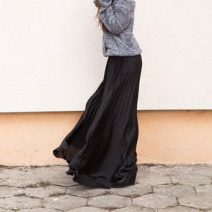 Black Soleil Skirt Pants/Soleil Pants/Loose Skirt/Wide Leg Pants/Comfortable Pants Skirt/ Handmade Soleil/Pleated Pants/Elegant Skirt/F1546