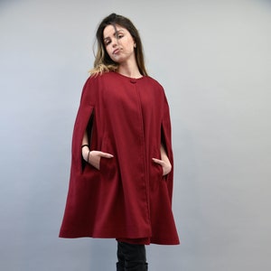 Burgundy cape jacket outlet