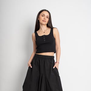 Asymmetrical Taffeta Skirt/Lovely Black Long Maxi Skirt/High or Low Waist Skirt/Handmade Skirt/Low Waisted Black Skirt/Formal Skirt/F5022