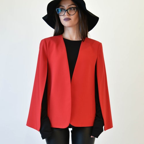 Red Cape Coat/jacket for Women/handmade 
