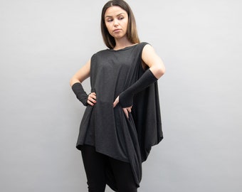 Convertible Open Shoulder Tunic/Convertible Top/Convertible Top/Handmade Blouse/Loose Tunic / Cut Out Shoulders /Off Shoulder Top/F2241