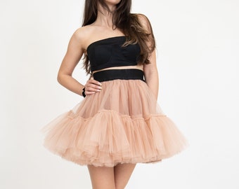 Nude Mini Skirt - Etsy UK