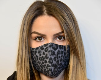 Dark Leopard Face Mask with Filter/Activity Mask/Washable Mask/Reusable Washable Mask/Dust Face Mask/Cotton Fashion Mask/F2083