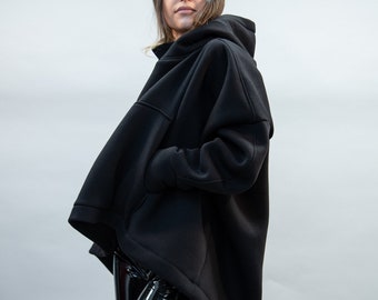 Loose Black Hoodie - Etsy