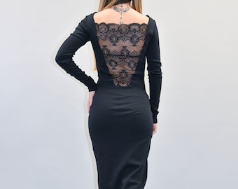 chinese dress ladies Lace Trim Detail Top-Black main image 0
