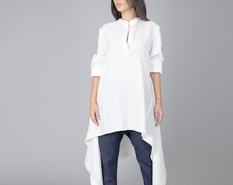 linen asymmetrical shirt dress Sleeveless Linen Shirt Dress 3619  Xiaolizi