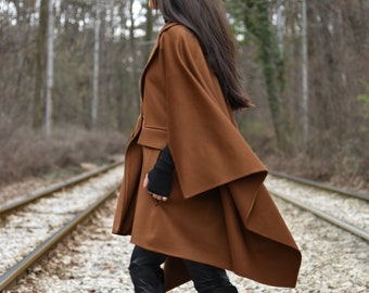Brown Cape Coat - Etsy