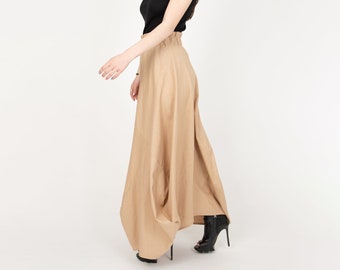 Linen Maxi Skirt/Asymmetrical Twisted Skirt/Casual Elastic Band Skirt/Long Asymmetrical Handmade Dress/Long Linen Dress/F1460