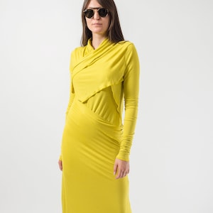 Asymmetrical Slim fit Dress/Elegant Evening Dress/Smart Cocktail Dress/Extravagant Dress/Asymmetrical Dress/Cotton Jersey Maxi Dress/F1830