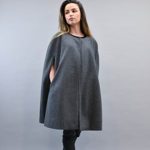 Grey Cape Coat/Jacket For Women/Grey Wool Cape/Cape Jacket/Fashion Cape Coat/Grey Winter Jacket/Cloak Coat/Grey Handcrafted Cloak/F2189