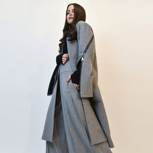 Patch Pocket Coat/Long Wool Coat/All Season Collar Coat/Straight Cut Coat/Trench Coat/Minimalist Coat/Zipper Coat/Oversized Coat/F1973