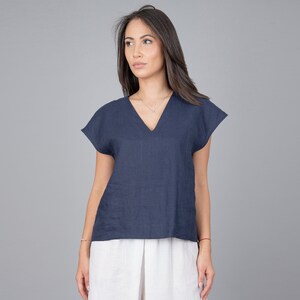 Linen T-shirt/Linen Basic Top/Linen Tank Top/Linen Blouse/Flax Clothing/Eco Linen Blouse/Soft Linen T-Shirt/Casual Linen Blouse/F2318