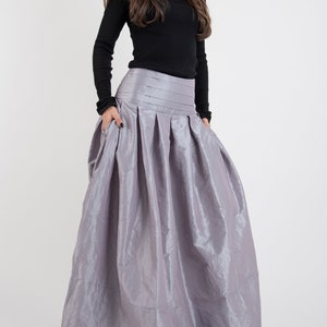 Lovely Long Maxi Skirt/High or Low Waist Skirt/Long Waistband Skirt/Handmade Skirt/Low Waisted Purple Skirt/Formal Skirt/Skirt/F2424