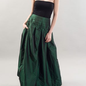 Lovely Green Long Maxi Skirt/High or Low Waist Skirt/Long Waistband Skirt/Handmade Green Skirt/Evening Skirt/Long Skirt/Casual Skirt/F1819