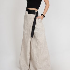 Long Loose Linen Skirt/Summer Maxi Skirt/Linen Extravagant Maxi Skirt/Summer Skirt/Casual Skirt With Pocket/Handmade Casual Skirt/F1502 image 1