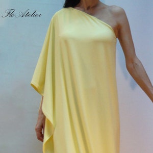 XXL Oversized Loose Symmetrical Draped Maxi Jersey Dress/Maternity Plus Size Dress/Maxi Dress/Asymmetrical Kaftan/One Shoulder Dress/F1260