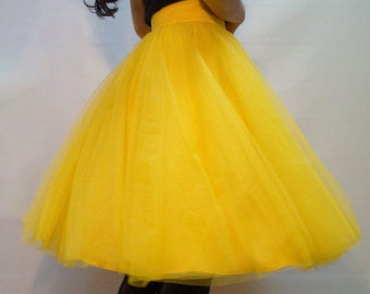 Women Tulle Skirt/Tutu Skirt/Princess Skirt/Skirt/Short Skirt/Yellow Tutu Skirt/Casual Ballet Skirt/Grunch Skirt/Yellow Mini Dress/F1215