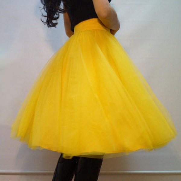 Jupe en Tulle femme/jupe Tutu/jupe princesse/jupe/jupe courte/jupe Tutu jaune/jupe de ballet décontractée/jupe Grunch/mini robe jaune/F1215