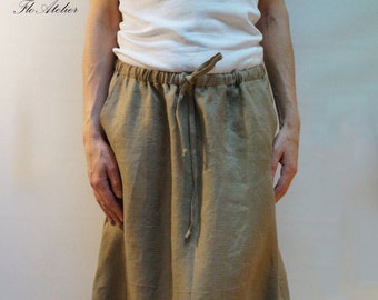 Loose Linen Pants/Handmade Linen Harem Pants/Wide Leg Pants/Linen Skirt Pants/Beige Pants/Fashion Beige Pants/Casual Handmade Pants/F1026