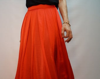 Summer Long Skirt/Coral Skirt/Convertible Skirt/Asymmetrical Skirt/Casual Skirt/Handmade Coral Maxi Skirt/Casual Maxi Skirt/F1118