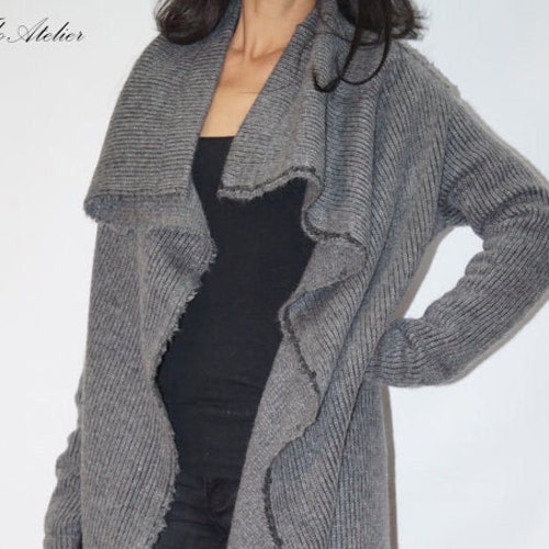 Grey Asymmetrical Cardigan/oversized 