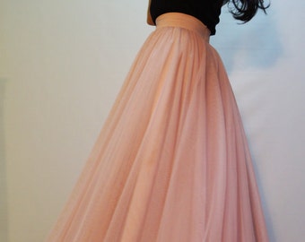 Women Tulle Skirt/Tutu Skirt/Princess Skirt/Wedding Skirt/Long Skirt/Misty Rose Long Skirt/Tulle Dress/Pink Tulle Skirt/Handmade Skirt/F1371
