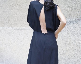 Open Back Gown/Black Dress/Open Back Dress/Summer Dress/Maxi Backless/Extravagant Dress/Casual Party Dress/Backless Dress/Maxi Dress/F1472