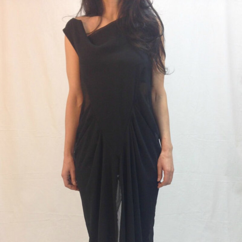 Black Pattern Chiffon LA Tunic Dress main image 1