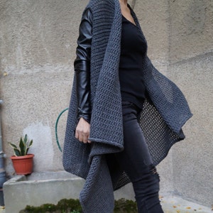 Sweater with shop leather sleeves